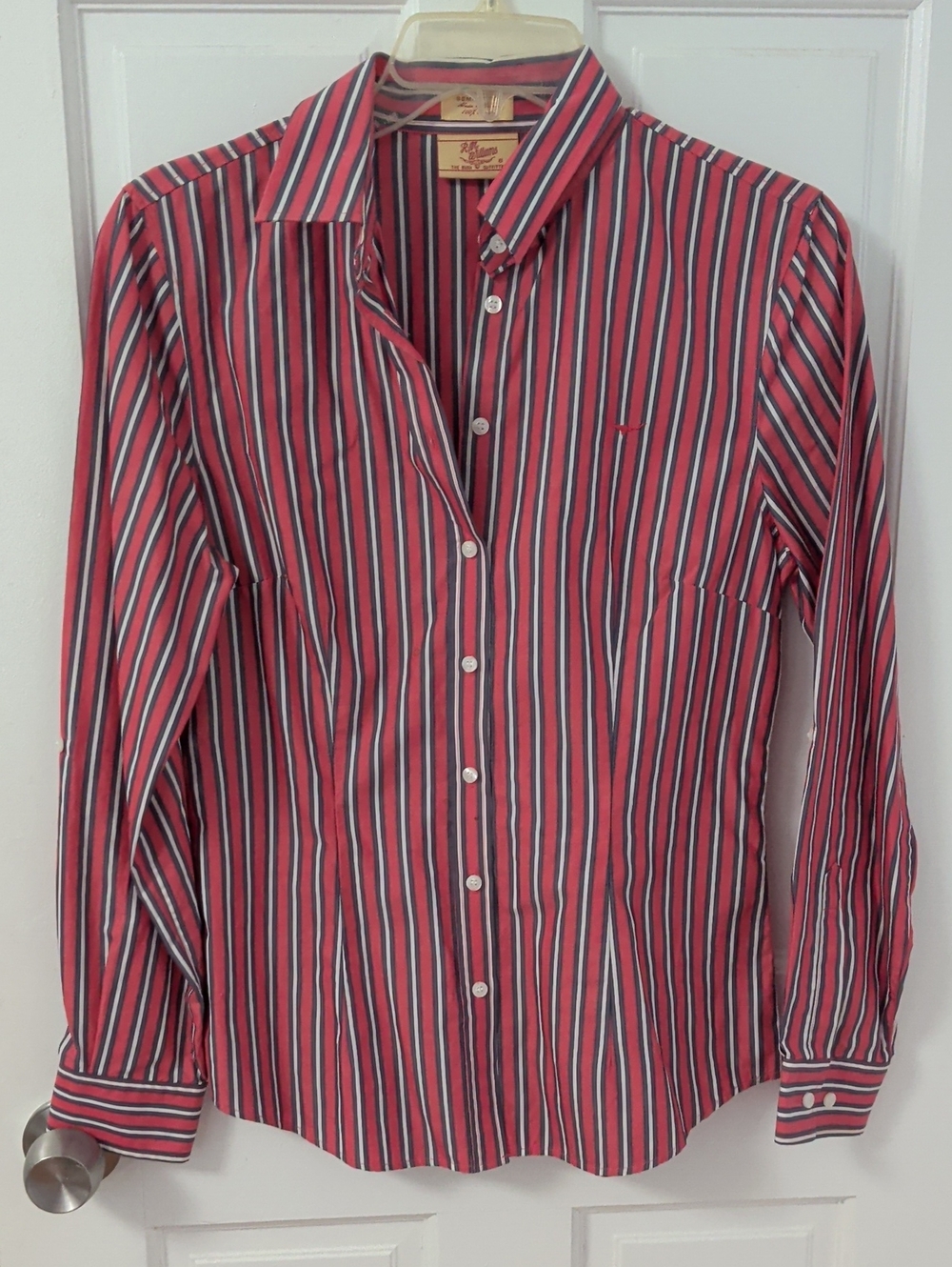R.M. Williams Red, Navy & White Striped Shirt